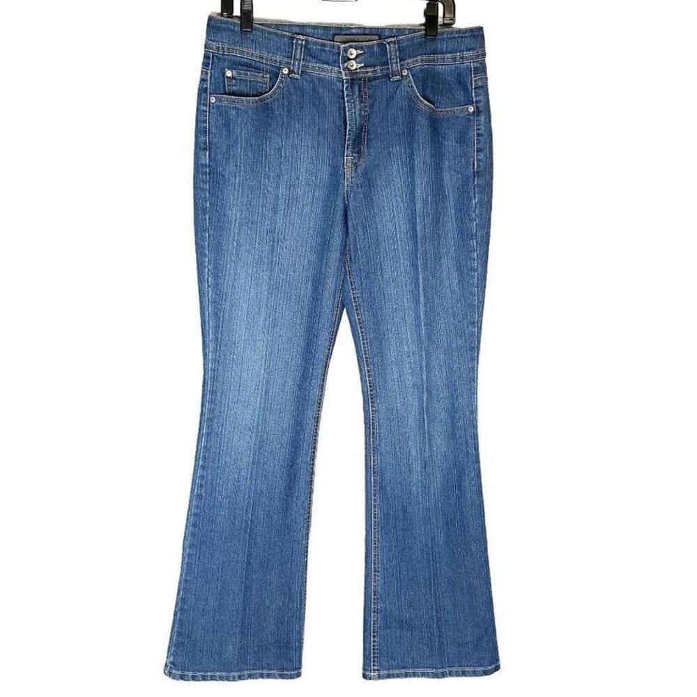 Y2K Nine West Arianna BK Flap Jeans Missy Women's‎ High Rise Med Wash Denim 10